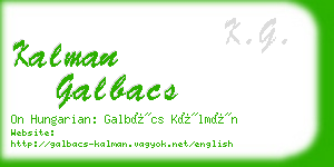 kalman galbacs business card